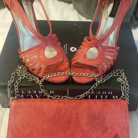 White House Black Market Lucille Shoes and Matching clutch - Picture 5 of 9